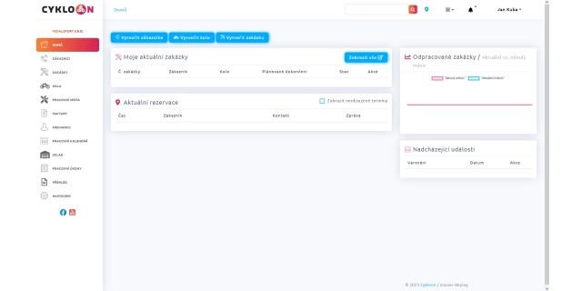 Software CYKLOON  na řízení cykloservisu